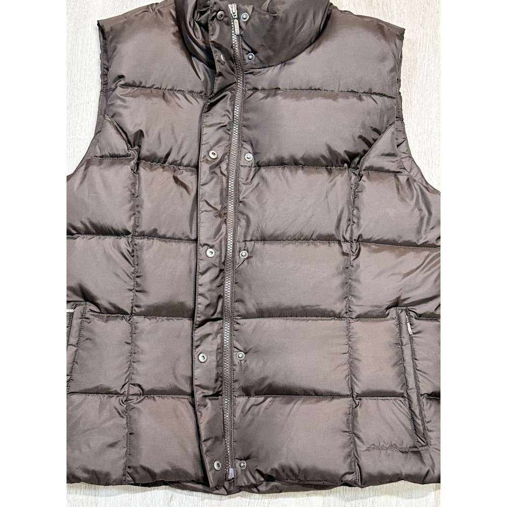 Eddie Bauer Full Zip Quilted Puffer Vest Women's XL Brown Premium Goose Down - Picture 3 of 12